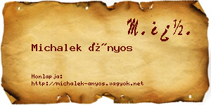 Michalek Ányos névjegykártya